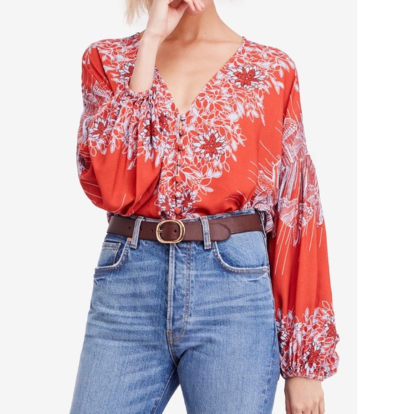 Free People Tops - Free People Birds of a Feather Peasant Top Sz:M Free People Tops - Free People Birds of a Feather Peasant Top Sz:M
